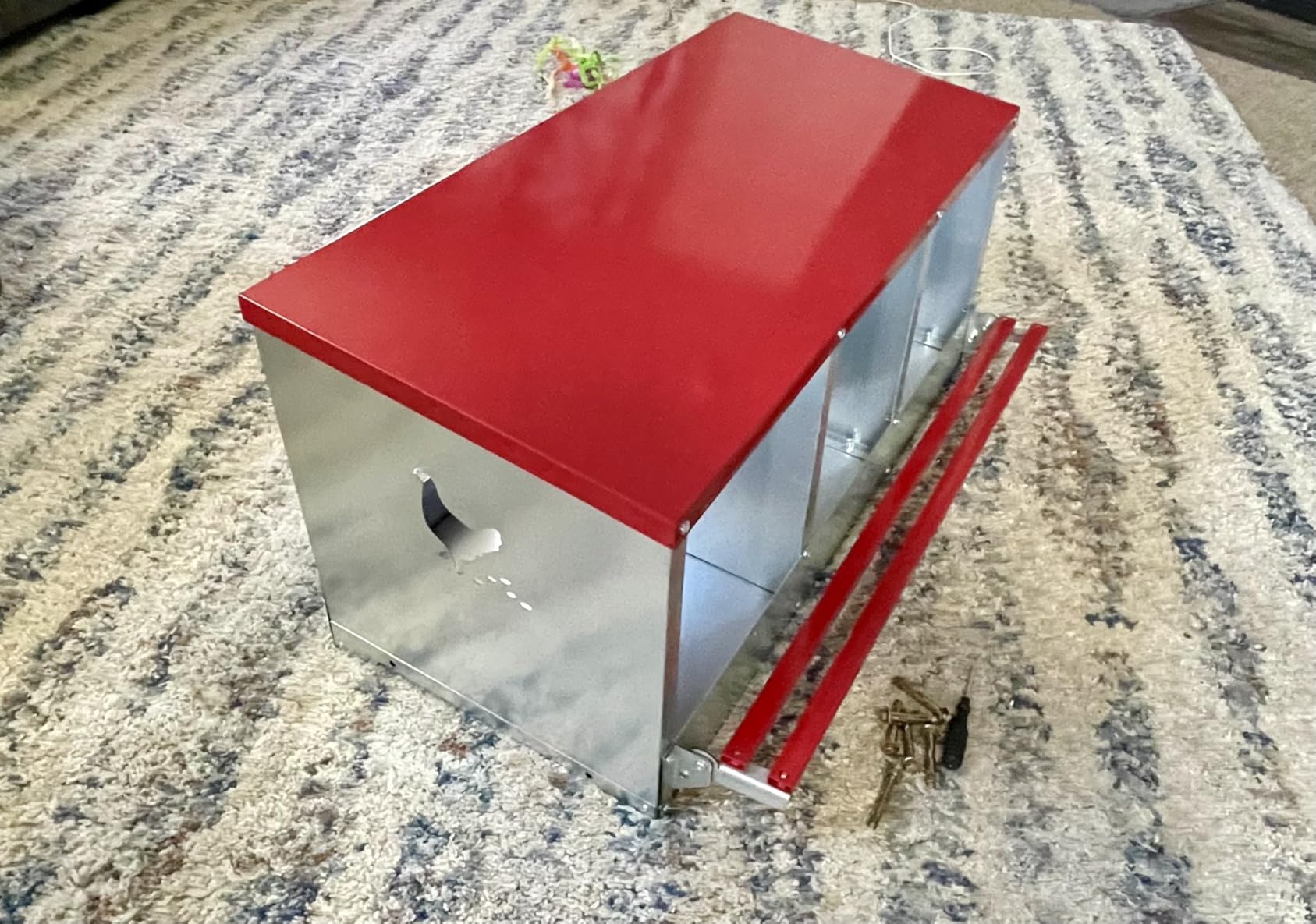 Chicken Nesting Boxes - 6 Compartment Metal Poultry Nest Box Wall Mount for Chickens, Hens, Ducks - Easy Egg Collection - Large Vented Holes Chicken Coop Equipment (6 Compartment) customer photo 2