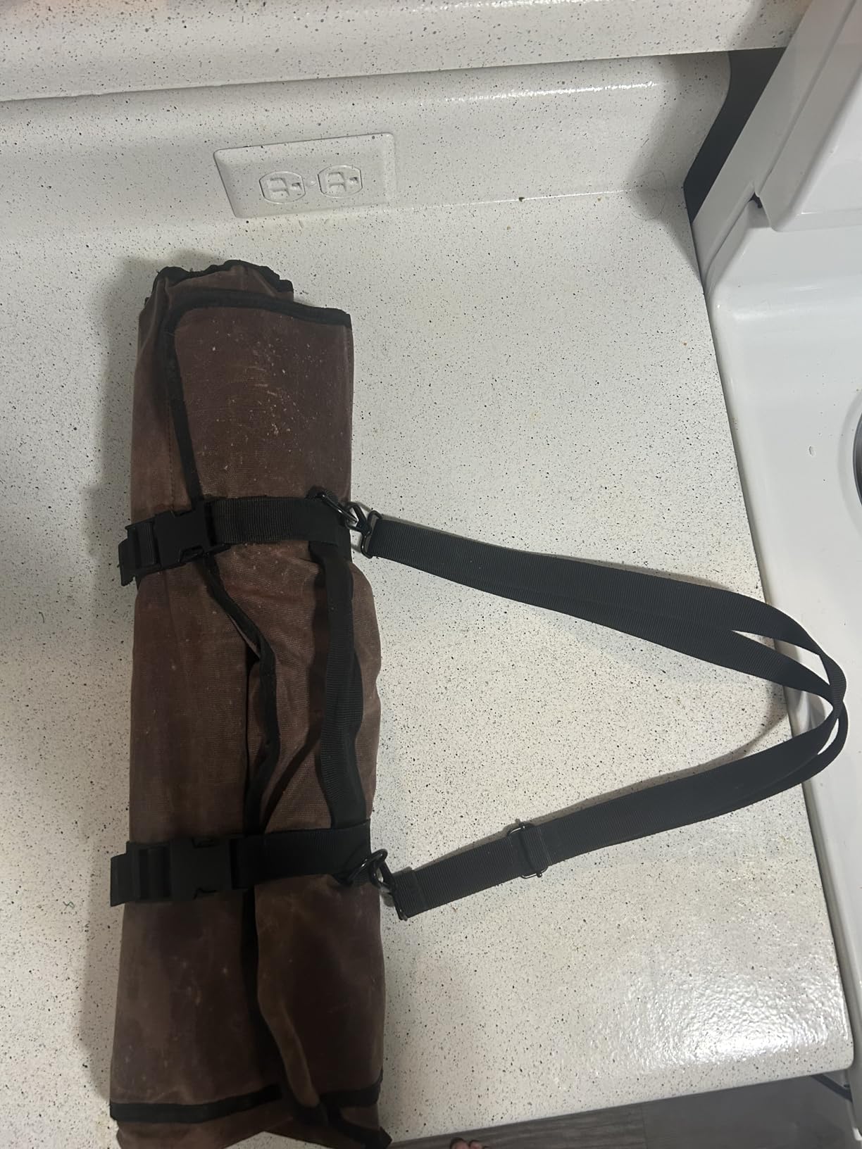 lelezone Upgraded Chef Knife Roll Bag, Waterproof Waxed Canvas Knife Case Holds Size Up to 18'', Portable Knife Holder with 11 Slots for Knives with Adjustable Strap, Gift for Beginner or Pro customer photo 2
