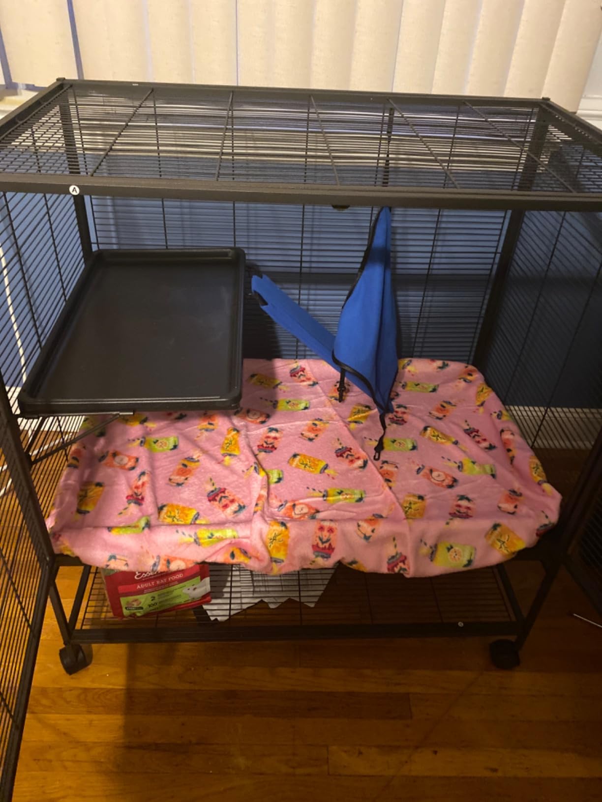 HABUTWAY 40''H Large Metal Rolling Ferrets Cage, 2-Tiers Small Animal Cages, Cage for Rats/Chinchillas, 0.5'' Bar Spacing for Ferret,Small Animal Cage w/Removable Ramp & Platform customer photo 1