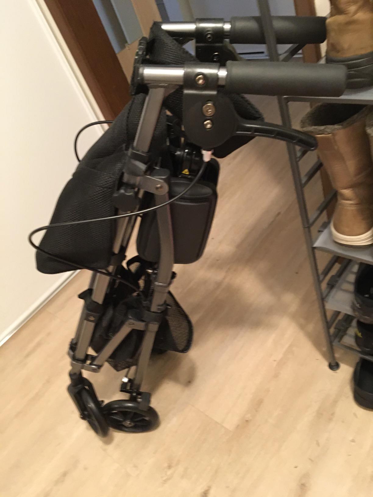 Stander Wonder Rollator Plus Short, Lightweight Junior Folding Mobility Aid for Petite Adults, Seniors, and Elderly, Collapsible Travel Rolling Walker with Four Wheels and Seat, Vivid White customer photo 2
