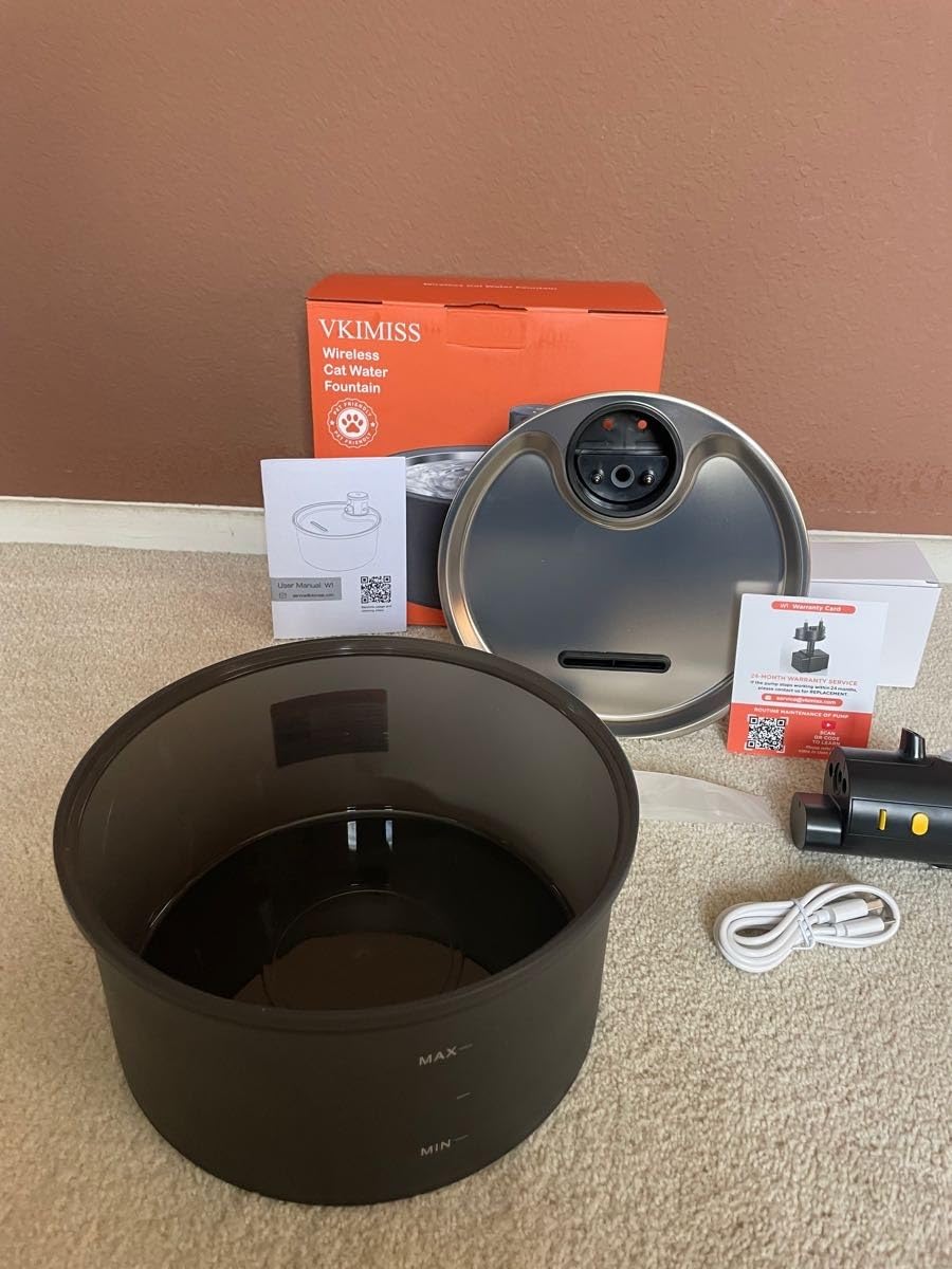 Wireless Cat Water Fountain Cordless: 108oz Battery Operated Cat Fountain customer photo 2
