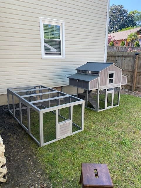 Large Chicken Coop - Unique Folding Design for Easy to Set Up - Chicken House for Outdoor with Two Nesting Box, Leakproof Pull-on Tray, and UV-Resistant Roof Panel customer photo 2