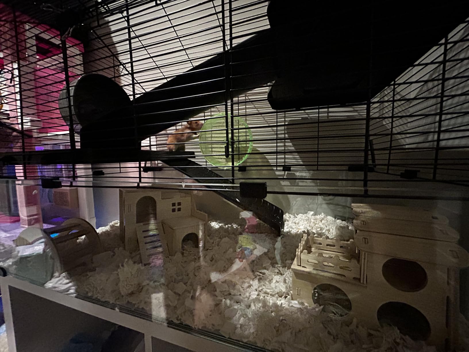VEVOR Hamster Cage, 360°Viewing Transparent Hamster Habitats, Small Animal Cage, 29.5 x 17.3 x 24 in, Ventilated Pet Mouse Cages with Water Bottle, Portable Hamster House for Rats, Guinea Pigs customer photo 2