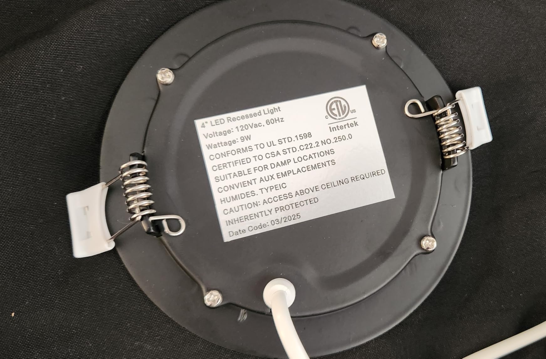 6 Pack 6 Inch LED Recessed Light, Dimmable,5CCT 2700K-5000K Daylight, 1100LM High Brightness, 12W, 120V, Damp Rated, Ultra-Thin Canless Wafer Light - ETL FCC customer photo 1