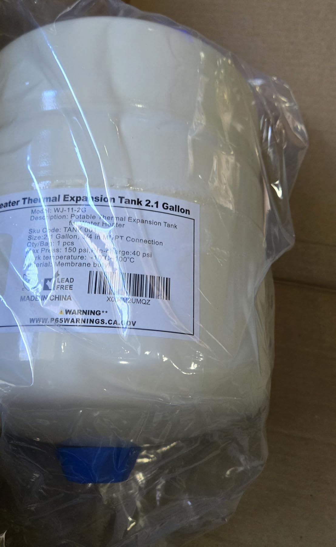 1PC EFIELD Water Heater Expansion Tank, 2.1 Gallon, 3/4 in MNPT Connection customer photo 2