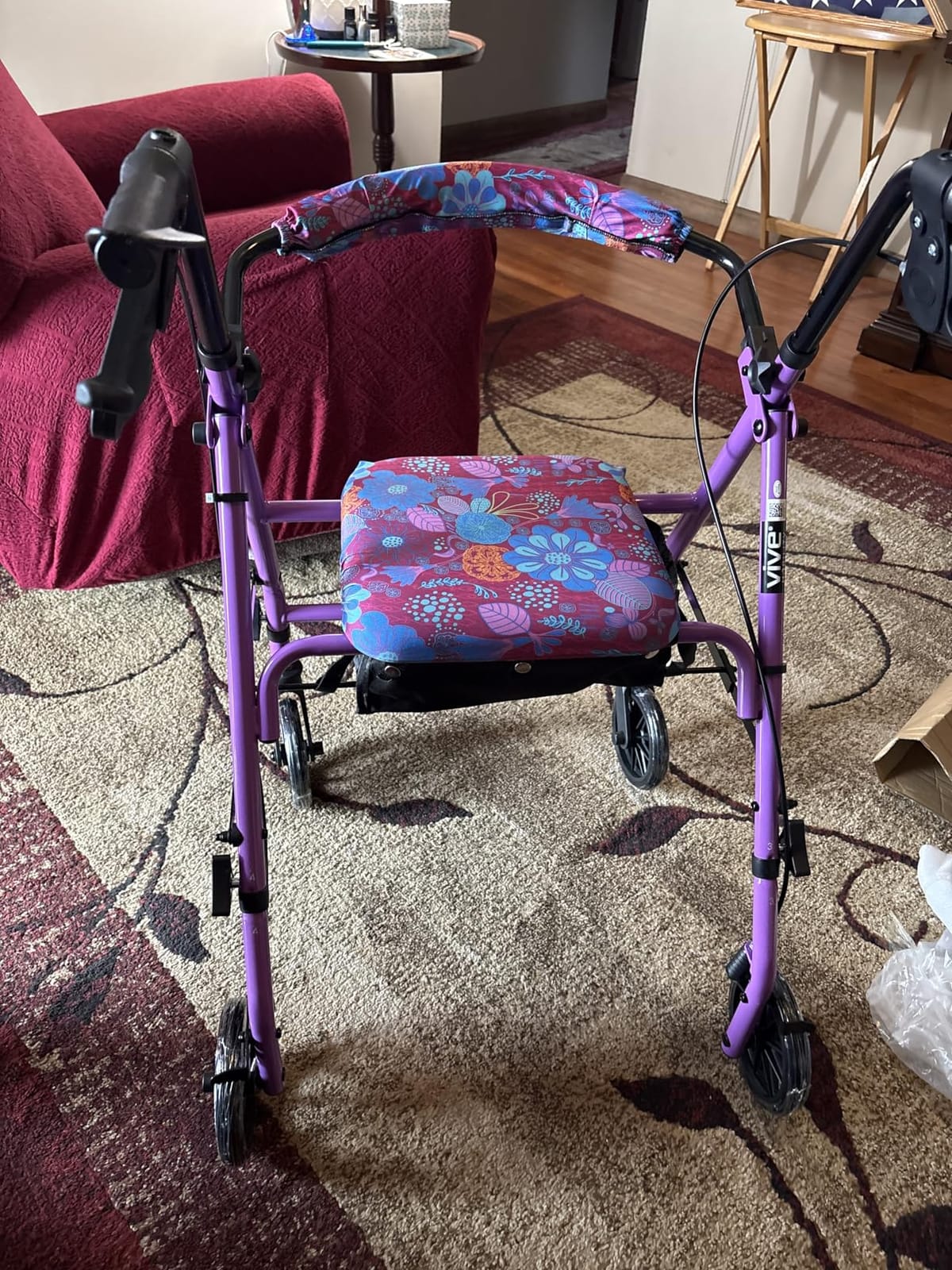 Vive Mobility Steel Rollator Walker with Seat - Foldable, Narrow, Rolling customer photo 1