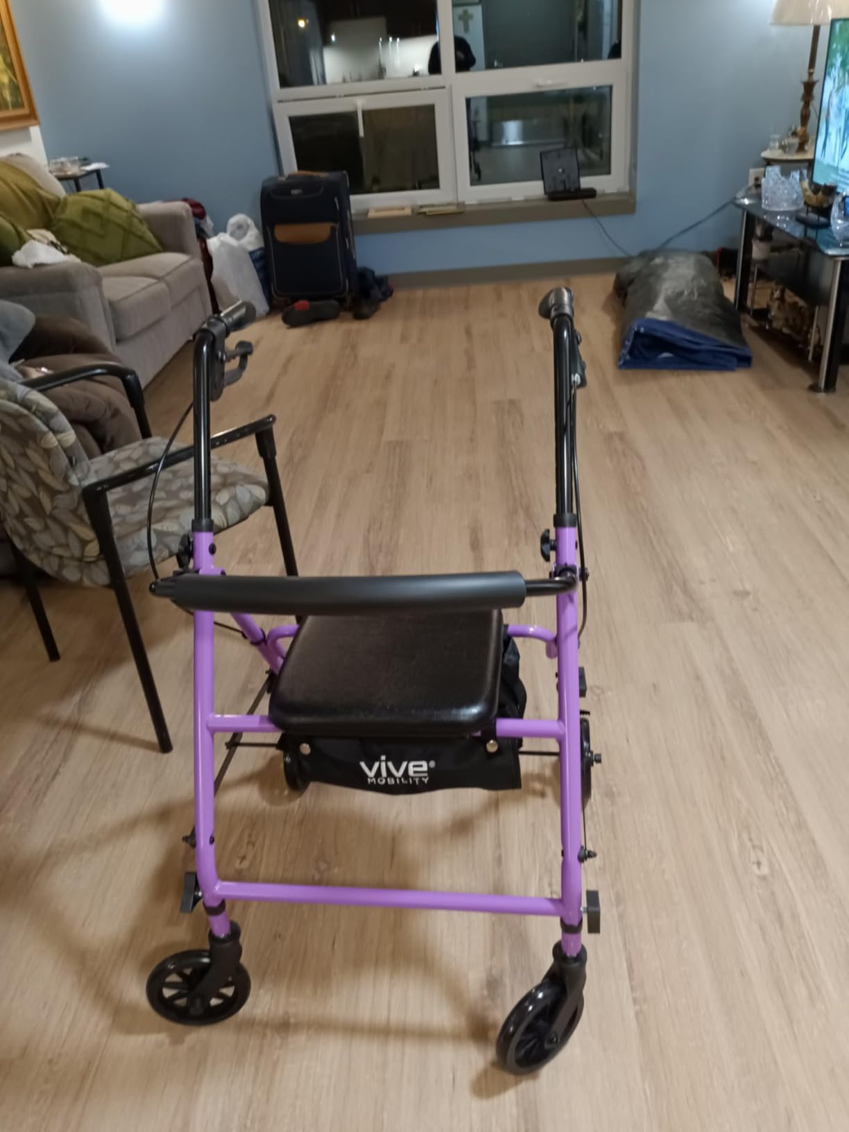 Vive Mobility Steel Rollator Walker with Seat - Foldable, Narrow, Rolling customer photo 2