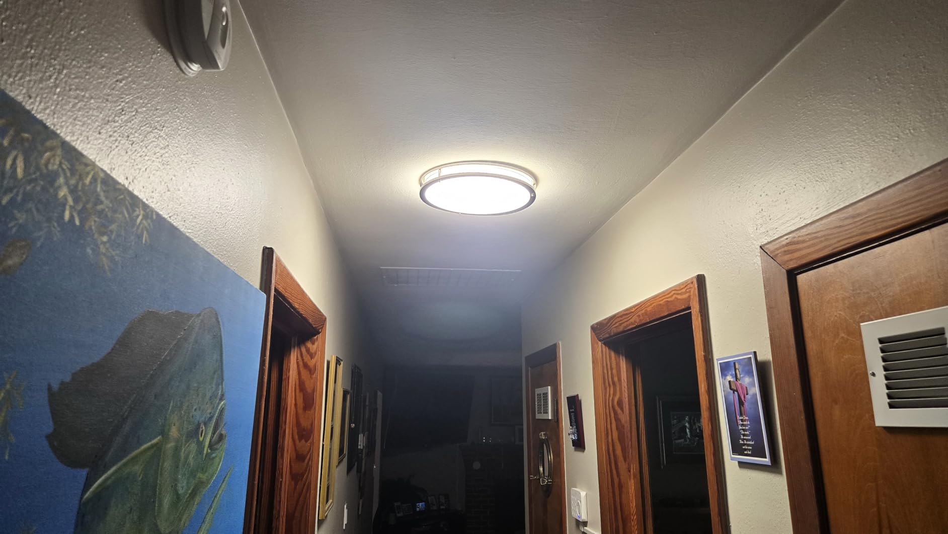 libtit 13-Inch Flush Mount Ceiling Lights, Dimmable 3000K-6500K Adjustable LED Ceiling Light, 24W Round Slim Light Fixture, Brushed Nickel for Kitchen, Bedroom, Bathroom, Hallway-ETL Listed customer photo 1
