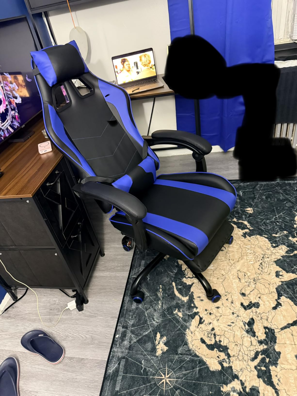 Homall Gaming Chair, Ergonomic PC Chair, Massage Lumbar Support, RGB Lvory customer photo 1