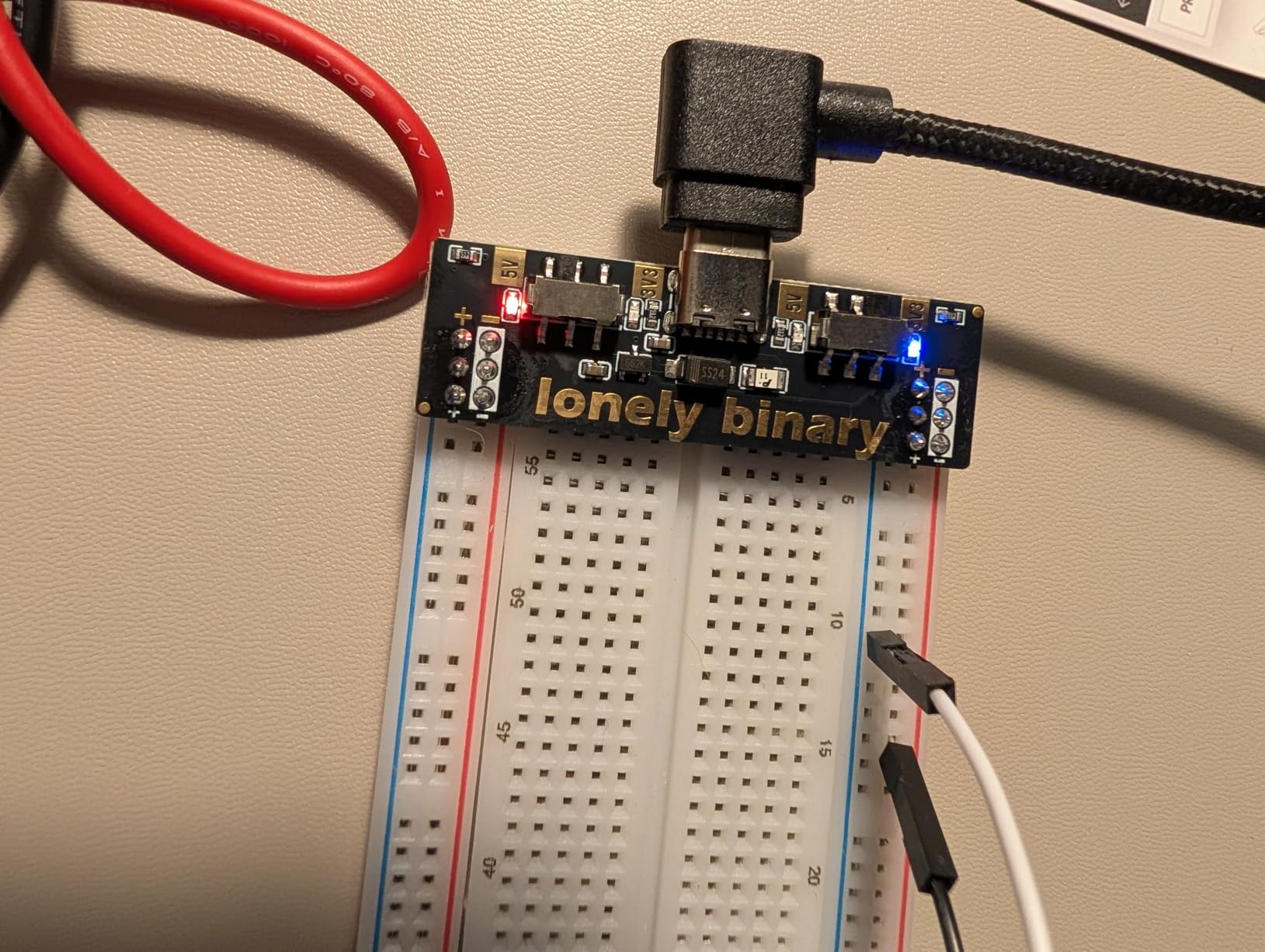 Lonely Binary 3-Pack Breadboard Power Supply 3.3V 5V USB-C Switchable customer photo 2