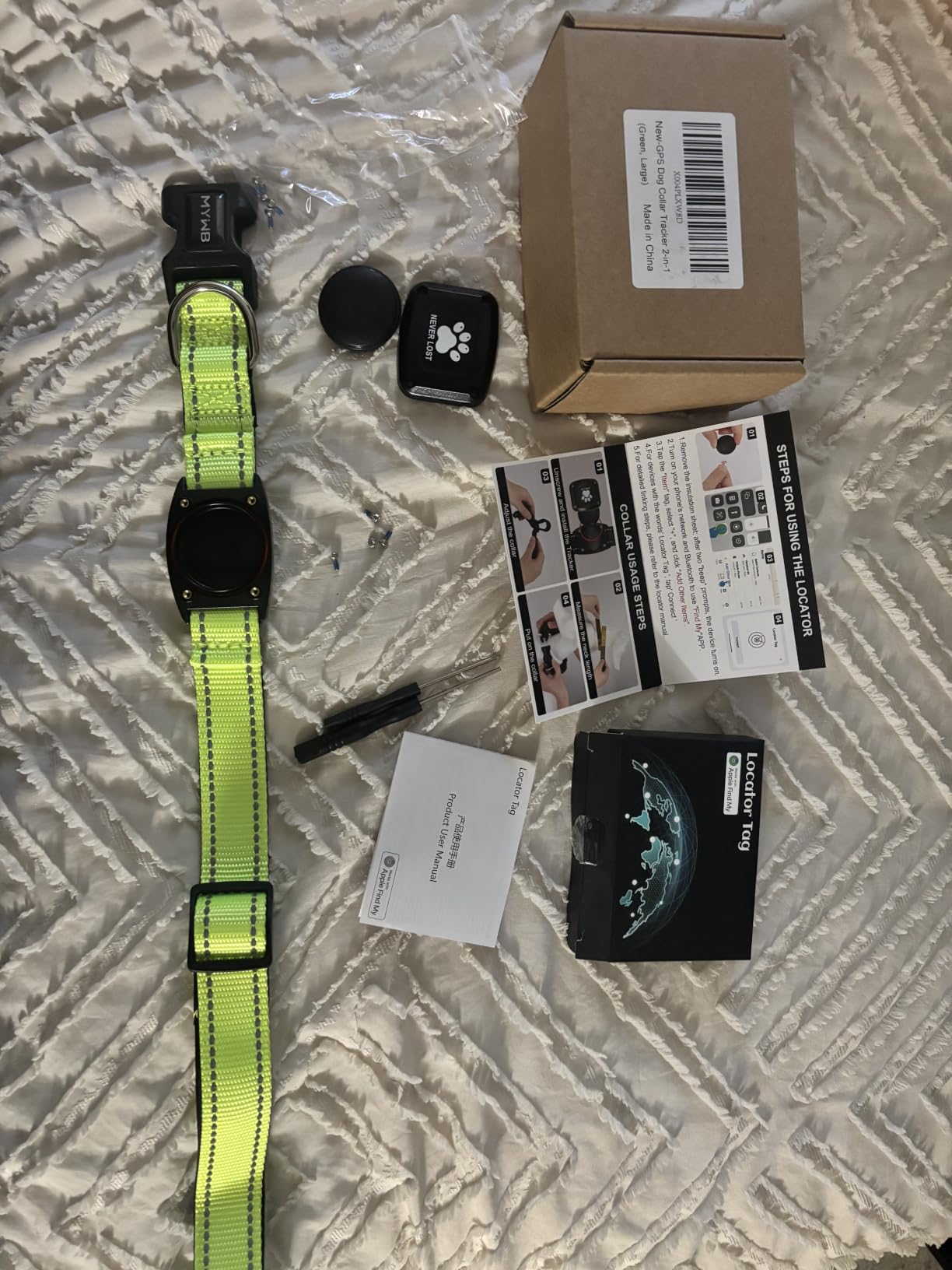 GPS Dog Collar with Tracker, Waterproof, No Monthly Fee, Blue, L customer photo 1