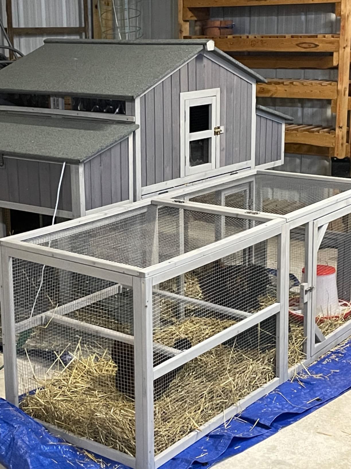 Aivituvin Chicken Coop with Wheels Large Poultry House with Two Nesting Boxes Outdoor Wooden Hen cage customer photo 1